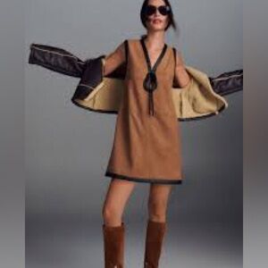 Anthropologie Faux Suede Shell mini dress size Large